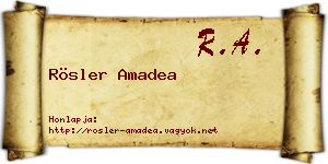 Rösler Amadea névjegykártya
